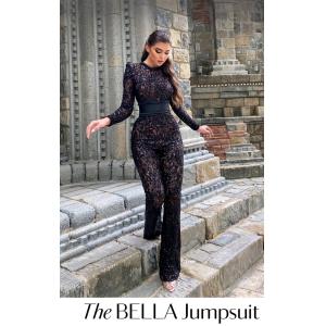 Black Elegant Lace Long Sleeve Bella Jumpsuit 